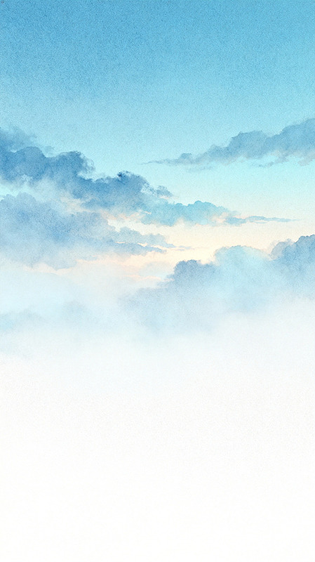 水彩风晨曦云海天空背景素材