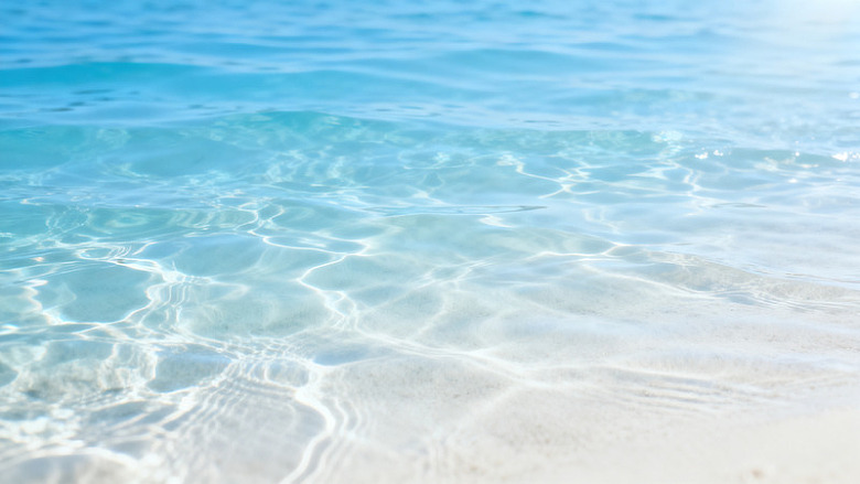 清新风热带海滩清澈海水背景素材