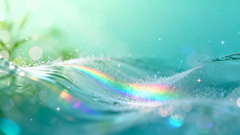 梦幻风彩虹水波光影设计素材