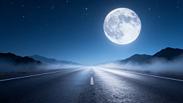 夜景风月光公路设计素材