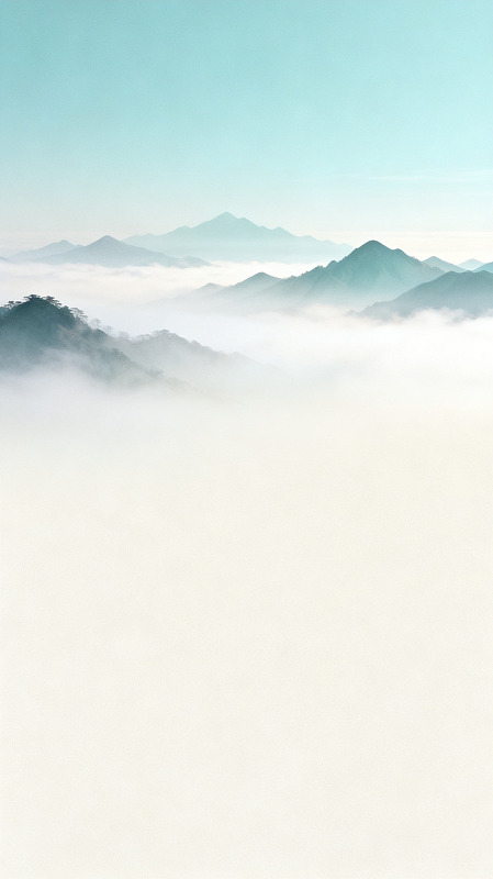 水墨风云海山峦风景素材