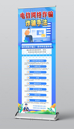 电信网络诈骗类型展架