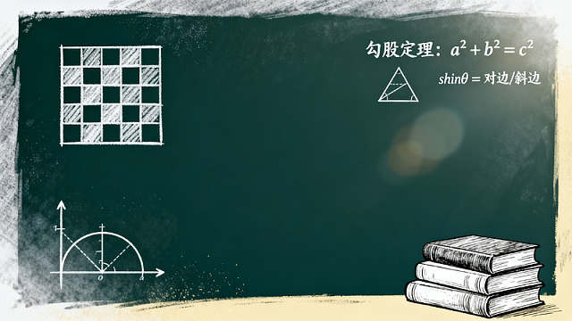 手绘风数学公式黑板设计素材