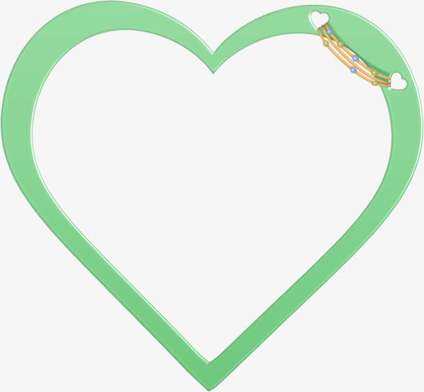 绿色心形相框边框