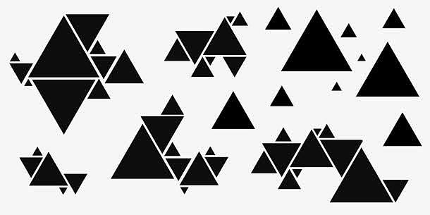 黑色三角形图png素材
