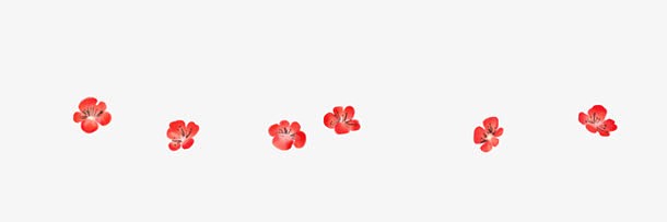 红色梅花花瓣漂浮