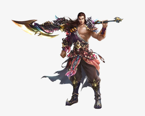 战刀大刀霸气美男子png素材