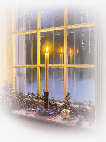 窗台前的蜡烛