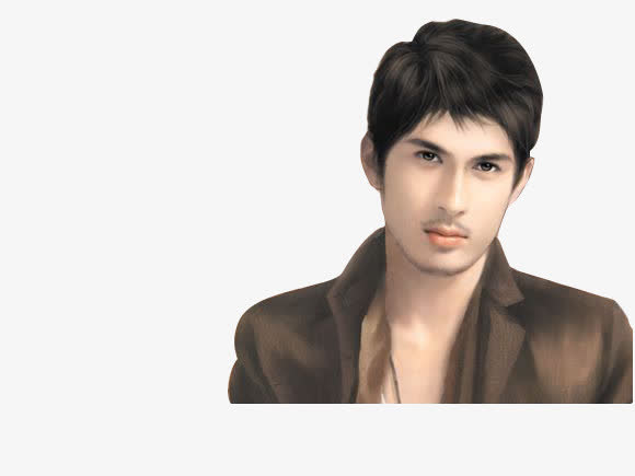 手绘风衣男子免抠素材免费下载_觅元素51yuansu.com