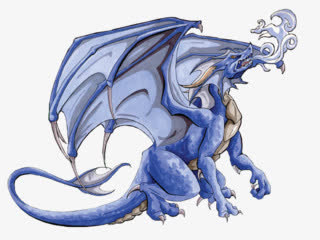 蓝色西方龙png透明背景素材