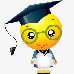 卡通女孩博士帽