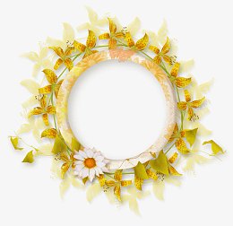 翠绿色花朵边框 翠绿色叶子