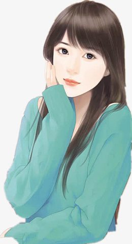 现代立绘害羞的美女