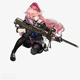 手绘狙击枪黑衣少女