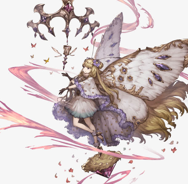 手绘蝴蝶翅膀女孩