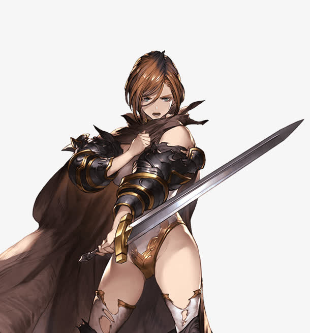 手绘黑骑士女子