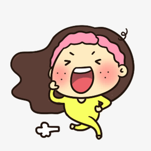 卡通运动奔跑女孩