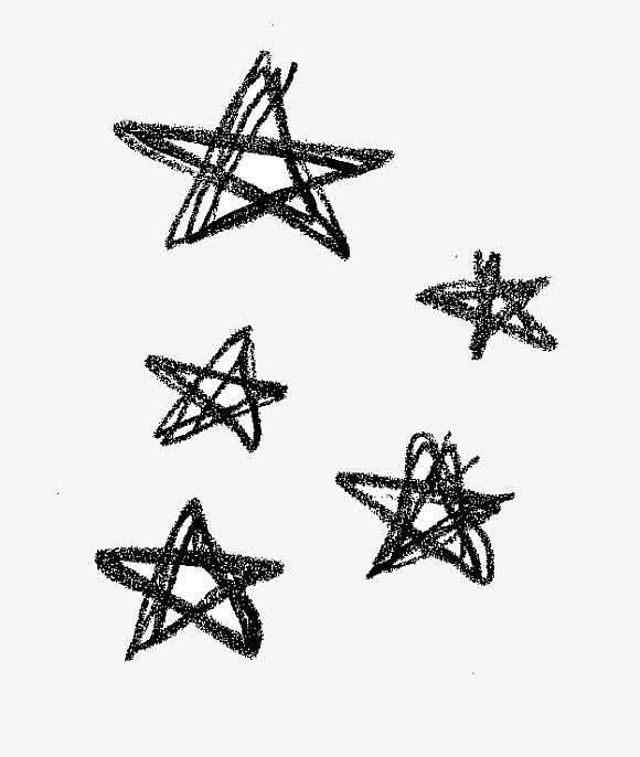 线条五角星漂浮