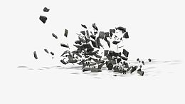 黑色瓦砾黑色石块漂浮