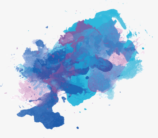 蓝色泼墨喷溅免抠素材免费下载_觅元素51yuansu.com