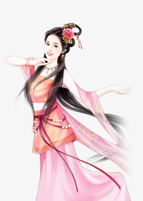 彩绘手绘跳舞女子