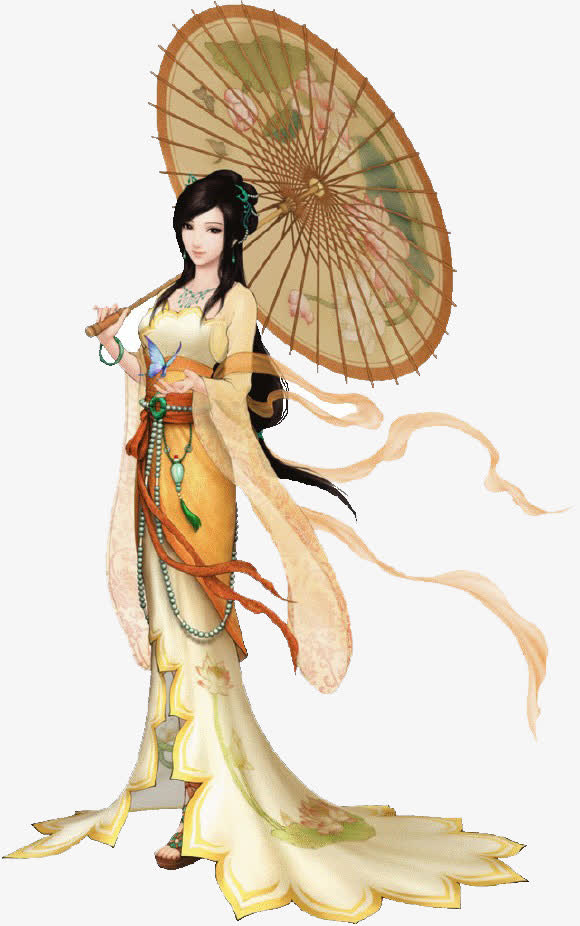 立绘古装拿伞美女免抠素材免费下载_觅元素51yuansu.com