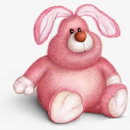 免扣背景PNG素材粉色的兔子