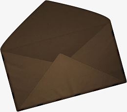 棕黑色打开的信封