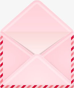 打开的粉红信封装饰