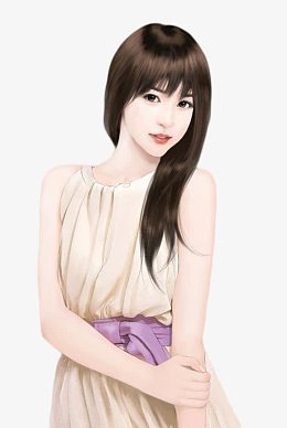 立绘彩绘现代裙子美女