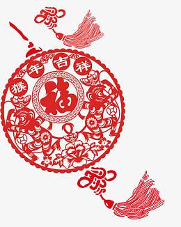 剪纸喜字中国结