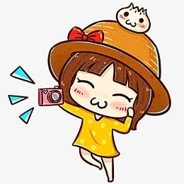 拍照卡通女孩装饰
