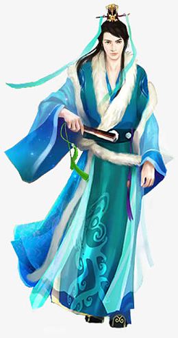 立绘古风蓝色衣服美男子