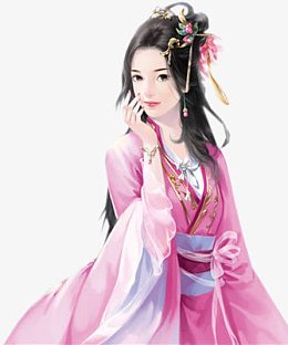 古风立绘粉红色衣服美女