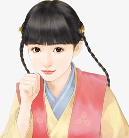 古风立绘红色衣服小女孩