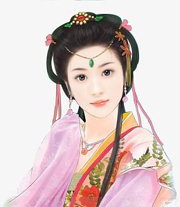 古风立绘绿色衣服白手绢女子