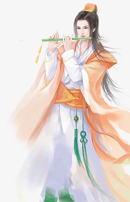 古风立绘吹笛子男子
