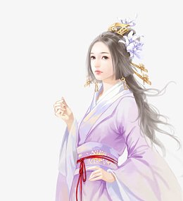 古风立绘浅蓝色衣服女子