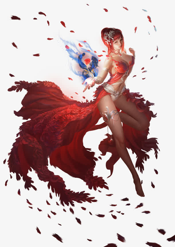 游戏原画爱情女神情人节免抠素材免费下载_觅元素51yuansu.com