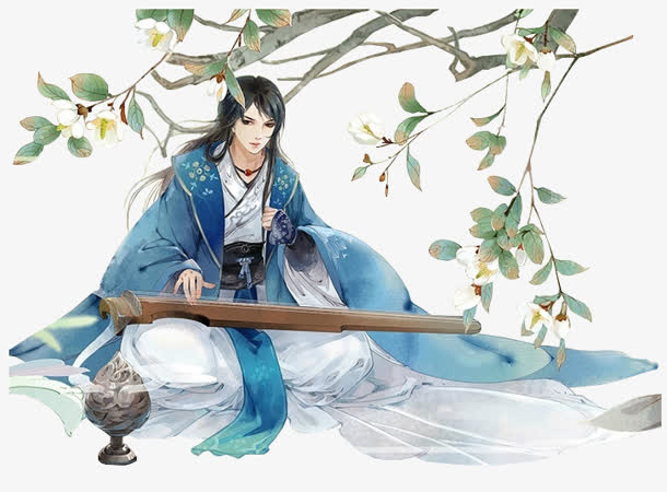 古风立绘弹琴男子帅哥
