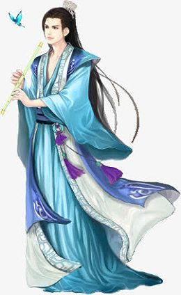 古风立绘吹笛子的男子帅哥