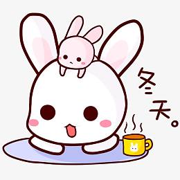冬天卡通小兔子表情