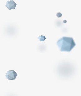 几何体蓝色石头石块漂浮