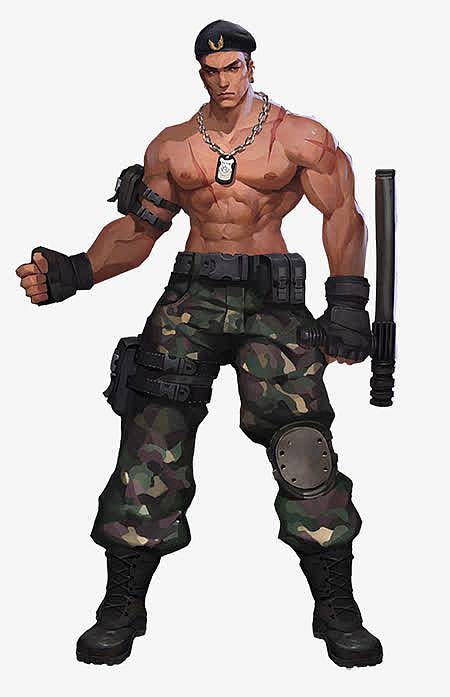 肌肉男军人立绘