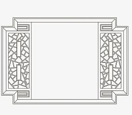 手绘中国风窗户边框装饰