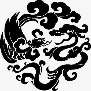 中国风花纹龙黑色底纹