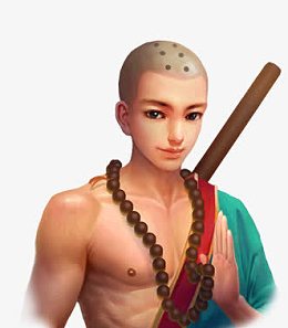 立绘半身像武僧和尚