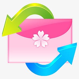 可爱日本樱花透明信封标志图标