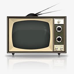 电视机怀旧影音设备及道具透明png图标