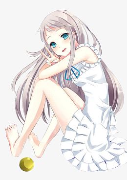 立绘动漫白睡衣女孩